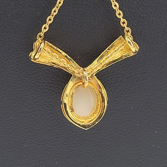 Vintage Sterling silver with gold Overlay 925 Choker Ethiopian Opal Necklace - Picture 10 of 13